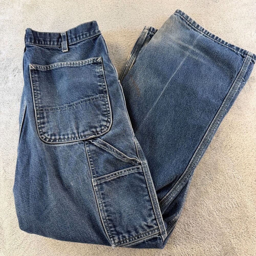 Vintage Roebucks Carpenter Jeans Made USA 32x30 Distressed Workwear Denim Pants